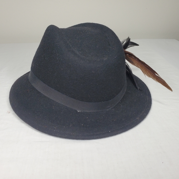*) LANCASTER Wool Hat with Array of Feathers VINTAGE - Picture 4 of 7